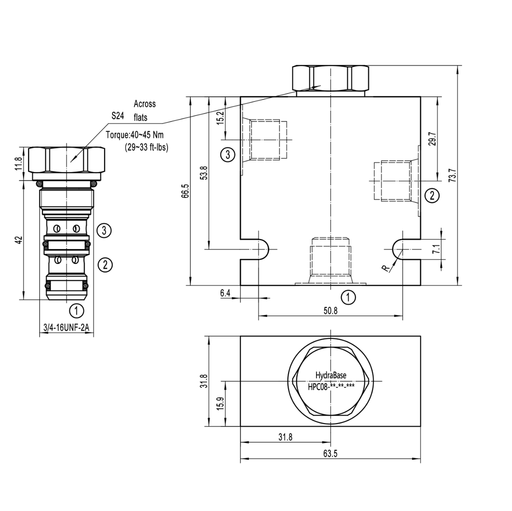 Pilote-operated Check Valve HPC08