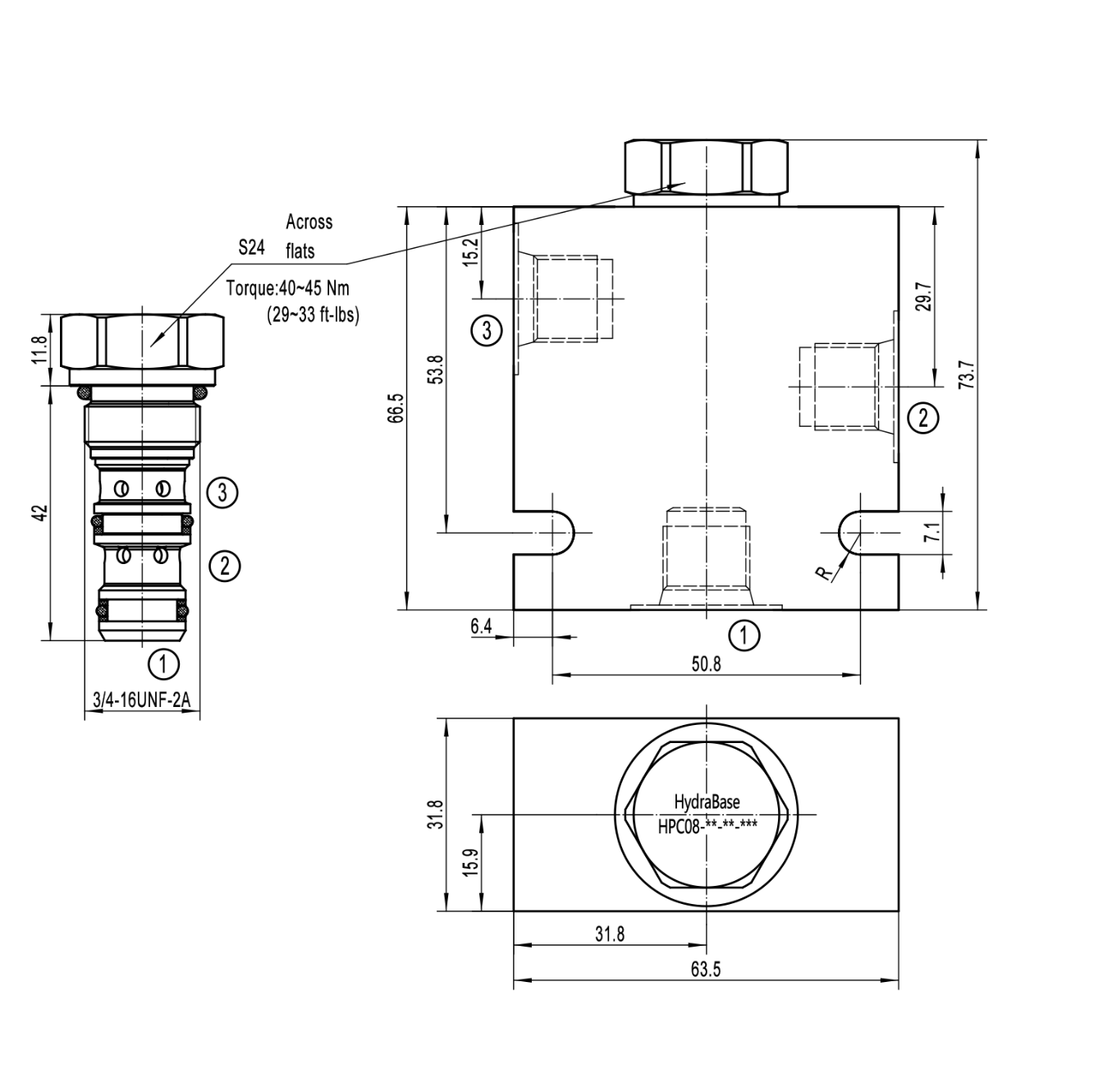 Pilote-operated Check Valve HPC08